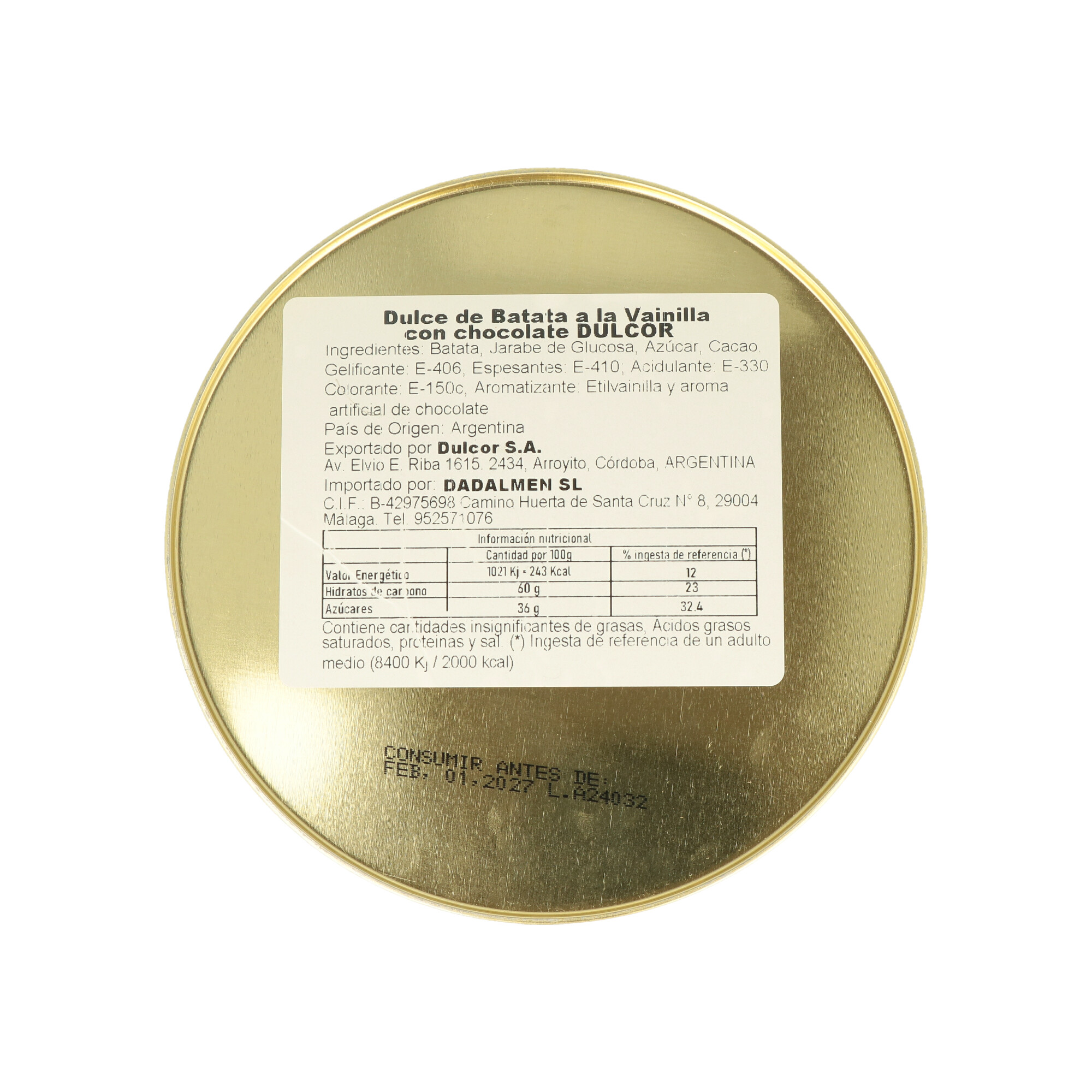 DULCE DE BATATA CON CHOCOLATE DULCOR x 700gr (CT DA 12) - 2 DULCE DE BATATA CON CHOCOLATE DULCOR x 700gr (CT DA 12) - 2