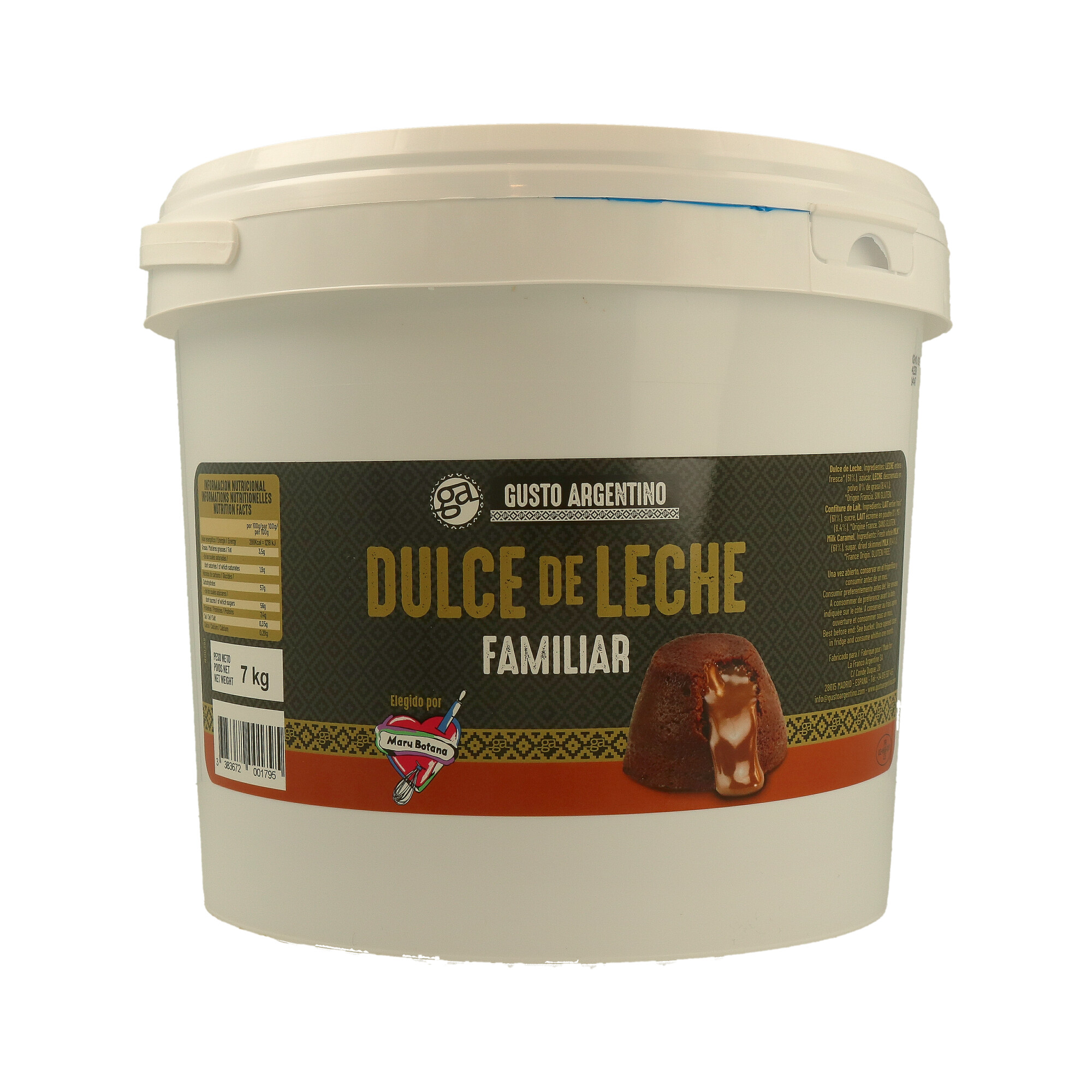 DULCE DE LECHE FAMILIAR 7 KG GUSTO ARGENTINO 1 CT DA 2 CF DULCE DE LECHE FAMILIAR 7 KG GUSTO ARGENTINO 1 CT DA 2 CF